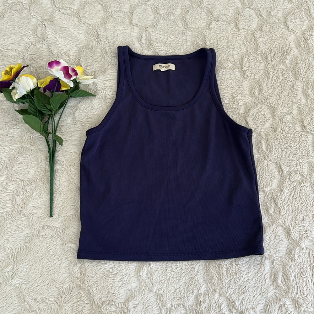 Madewell Navy/Indigo Ribbed Tank Top, size XS